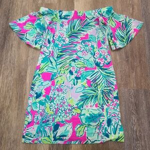 Lilly Pulitzer Off The Shoulder Mini Dress Womens Size XS